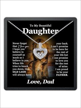 Floating Heart Crystal Pendant Necklace Hypoallergenic Daughter Gift